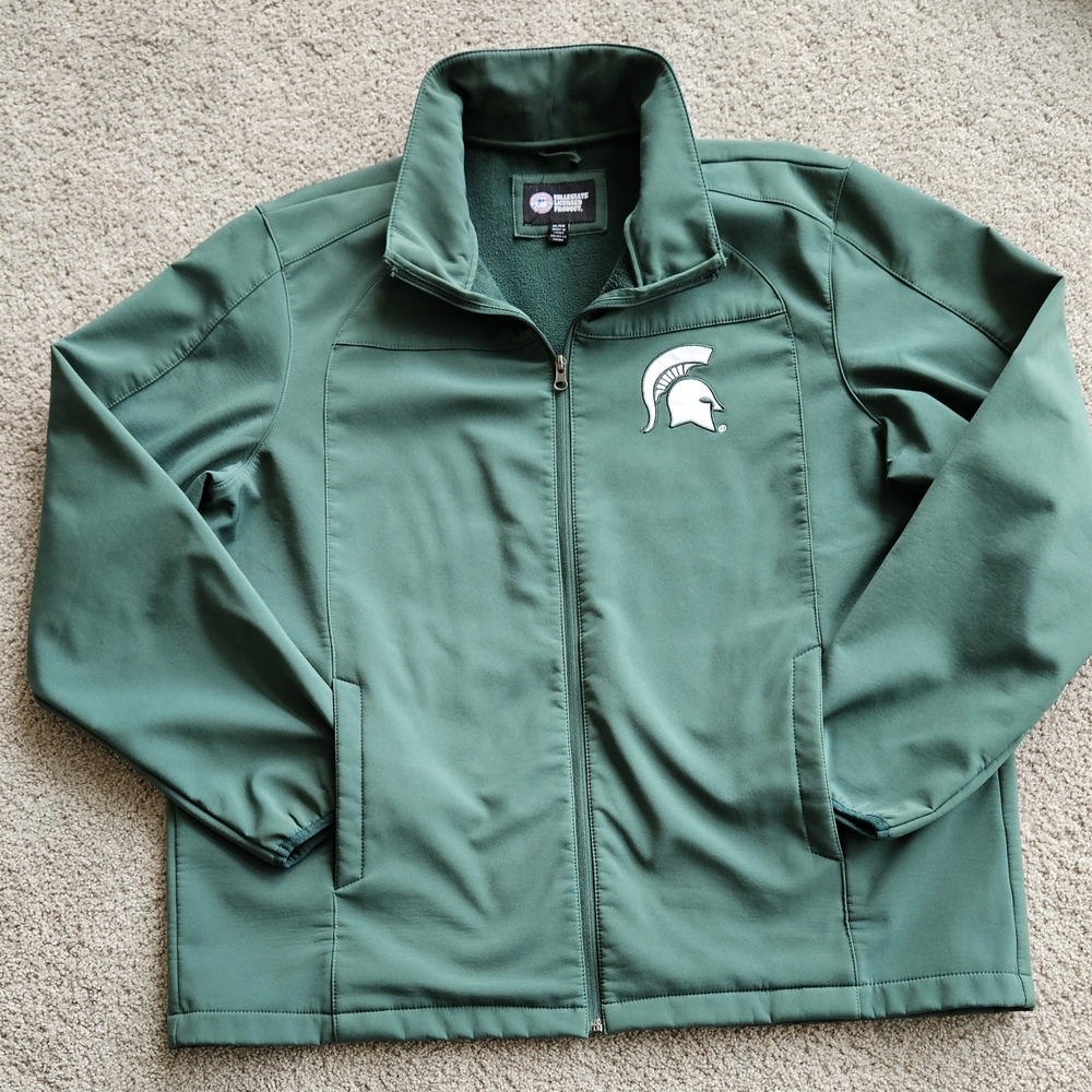 Mens Michigan State/Spartans  Long Sleeve, Full Zip Jacket. Size XL.